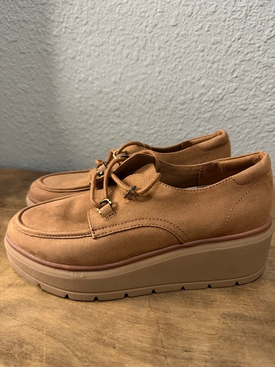 Dr. Scholl's Shoes - Dr. Scholl’s Womens Tan Platform Lace-Up Loafers size 7 NEW